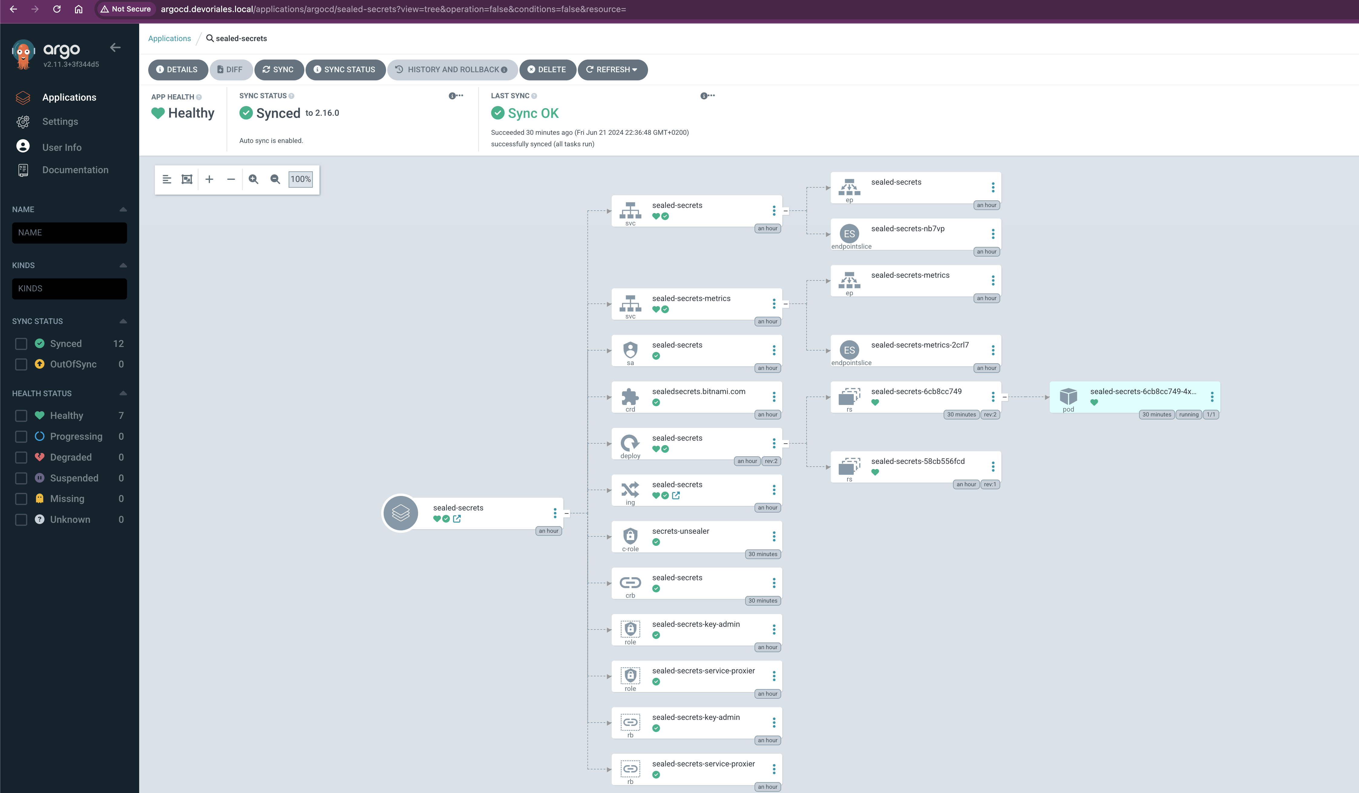 sealed secrets deployed to the cluster via ArgoCD